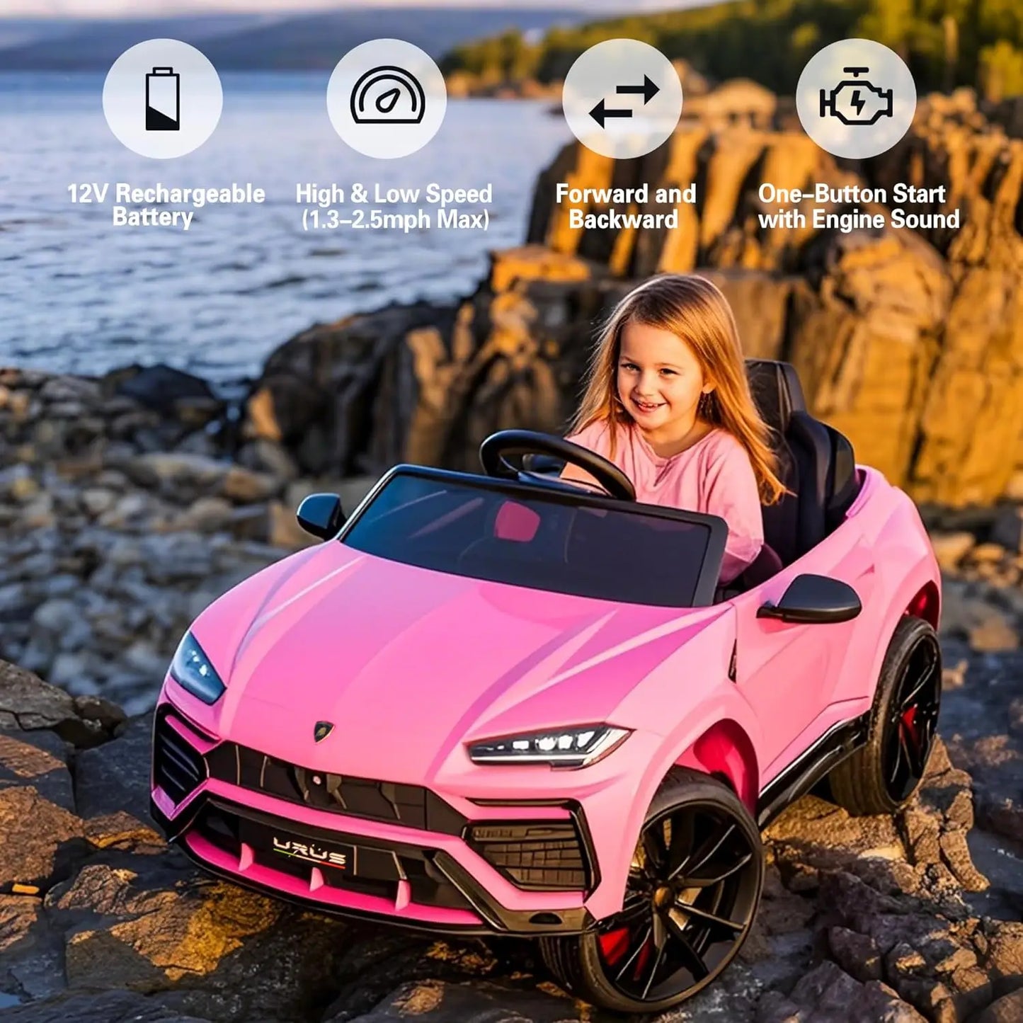 12V Licensed Lamborghini Urus Ride On Car w/Parent Control | Luxury Realistic Drive for Kids