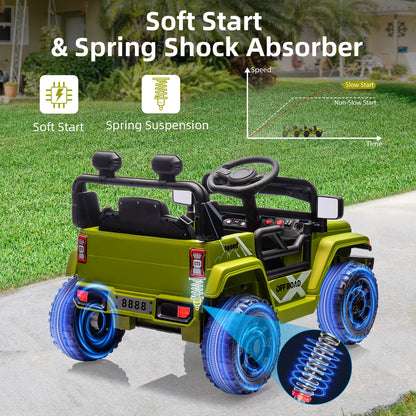 12V Kids Ride-On Truck w/ Remote Control, Suspension & LED Lights (Ages: 3 to 8 Yrs)