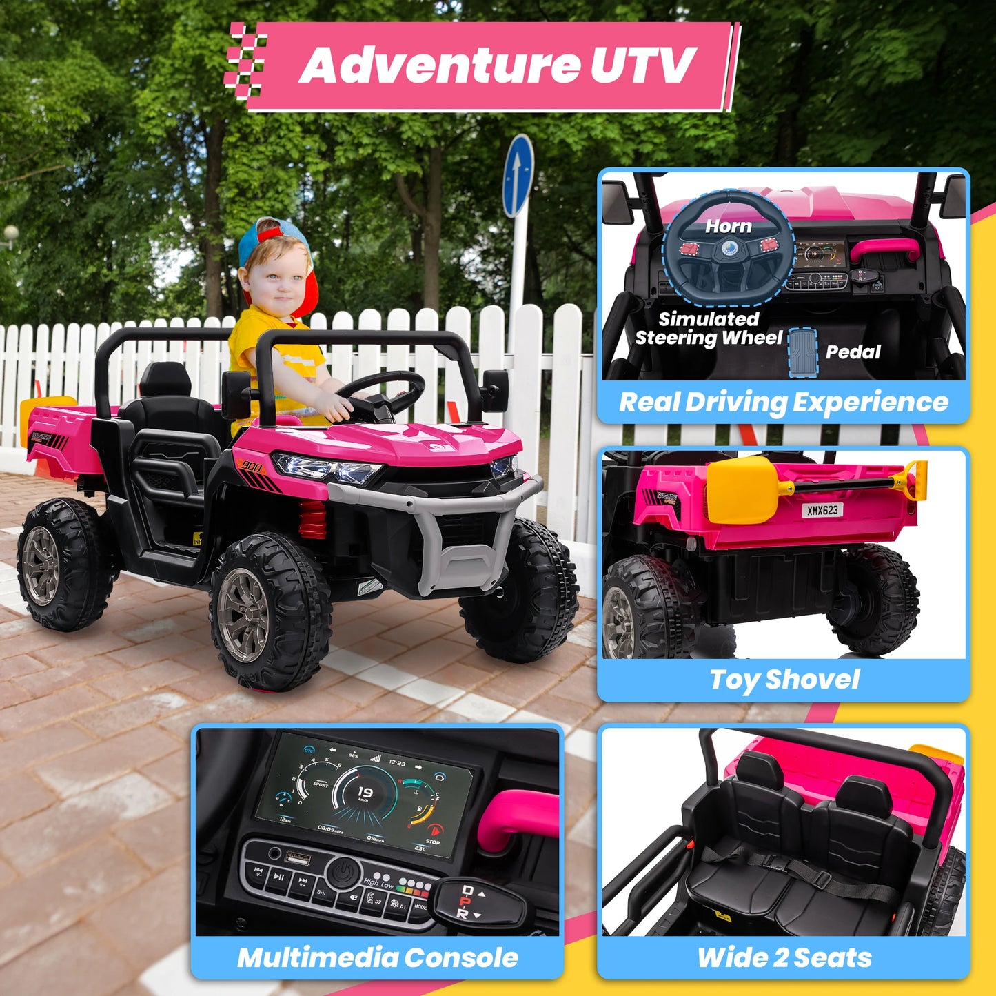24V Kids Ride-On Dump Truck | 4WD 800W 2-Seater | Kids Rider