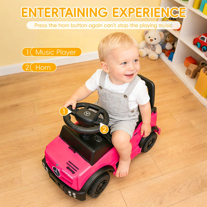 Mercedes-Benz Unimog Kids Push Car Ride-On Toy with Anti-Slip Wheels & Bumper Guards for Safety