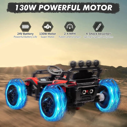 24V Electric Powered Kids Ride-On UTV with Remote & Suspension & LED Lights| Kids Rider