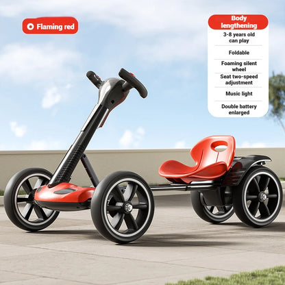 Battery Powered Kids Ride-On RC Kart | Remote Control & 4-Wheel Drive | Kids Rider(Age: 4-10Y)