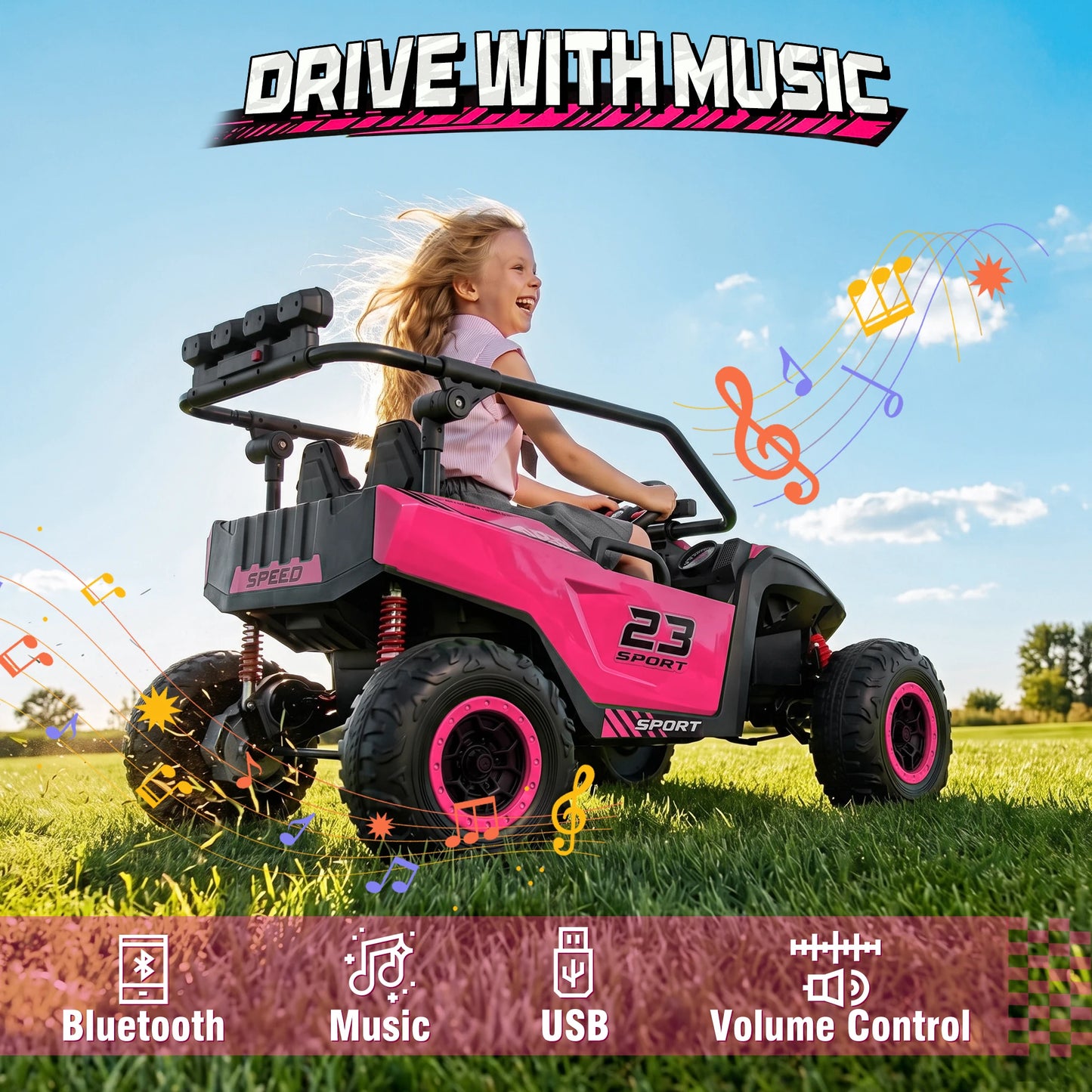 24V 4WD 2-Seater Kids Ride-On UTV Buggy w/ Remote | Kids Rider