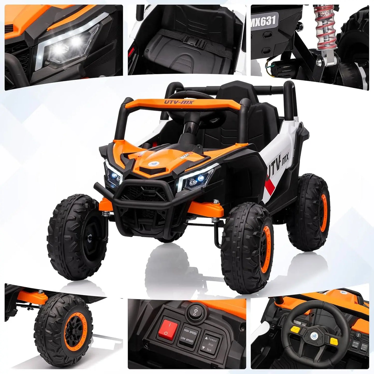 12V Beach Buggy Rambler Electric kids ride on car by Kids Rider  - 4 Wheel Drive Electric with 4 Spring Suspension for Ages 3-10 Years