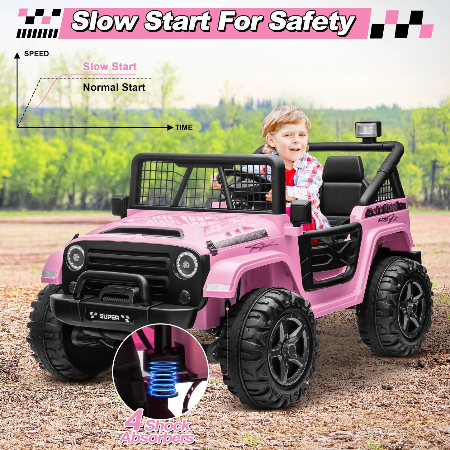 24V 800W 2-Seater Ride-On Truck | 4WD/2WD | Kids Rider