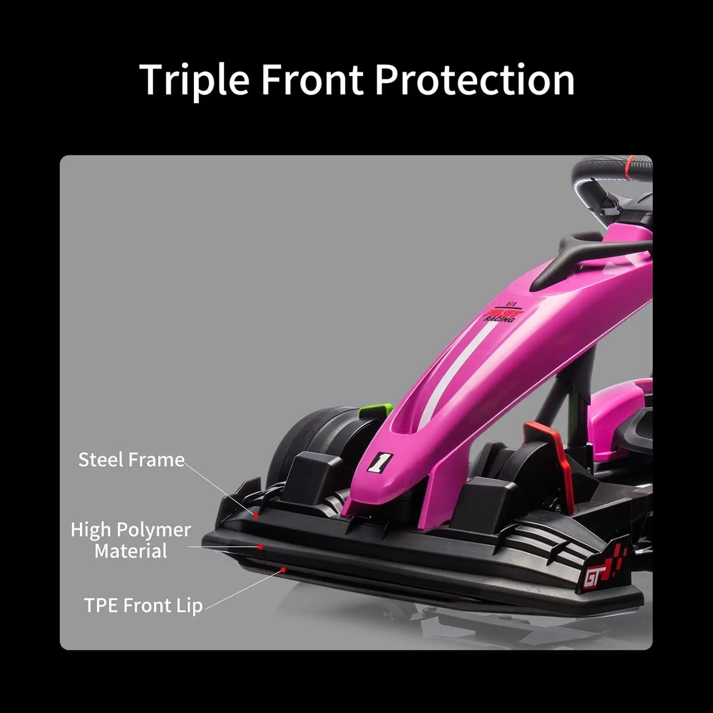 Go Kart for Kids - 24V Drift Cart with 300W Motors, EVA Tires & Parent-Safety