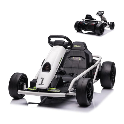 24V Kids Drift Go Kart | Dual 300W Motors | 8.1 MPH | Kids Rider (Age: 3 -12Y)