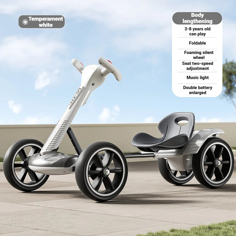 Battery Powered Kids Ride-On RC Kart | Remote Control & 4-Wheel Drive | Kids Rider(Age: 4-10Y)