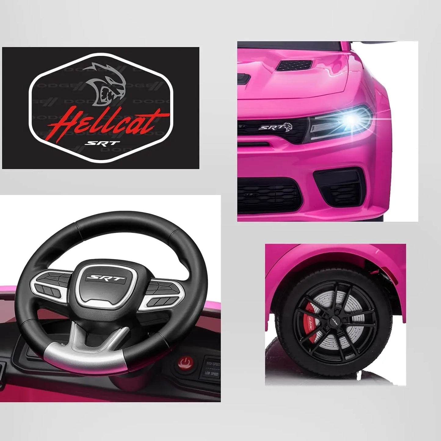 Dodge Charger SRT Hellcat 12V Kids Ride-On Car | 1-Seater