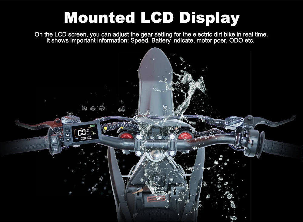 48V - 3000W Electric Dirt Bike | Off-Road Mountain E-Bike w/ Hydraulic Brakes for 12+ Ages