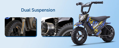 KOOZ HP120E 24V 250W Kids Electric Dirt Bike | Max Speed - 10 MPH & 7.5 Miles Range(Age: 5+)