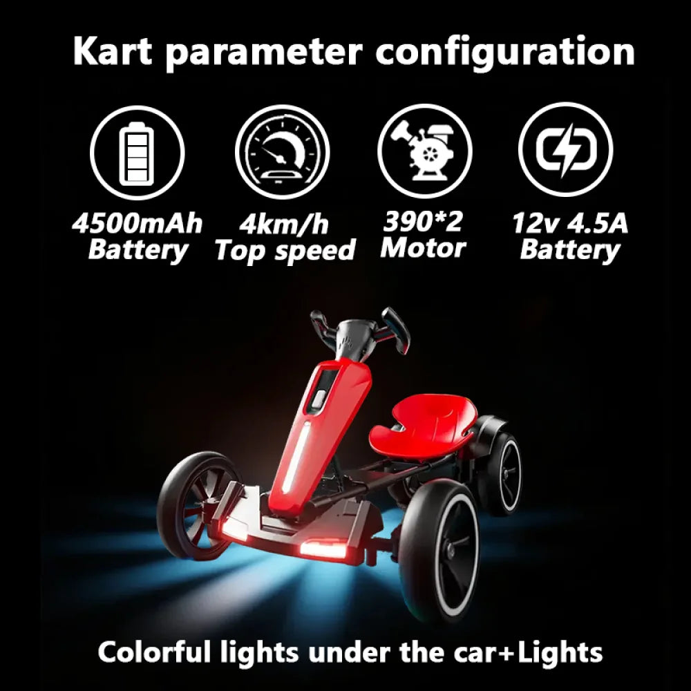 12V Electric Kids Racing Go Kart | Adjustable Seat | Kids Rider (Age: 3 to 8Y)