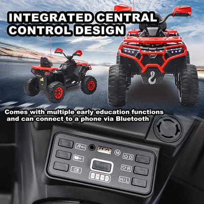 24V Kids Ride-On ATV w/ Bluetooth, Lights & Music | Rugged Off-Road Drive