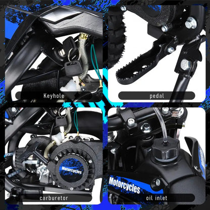 49cc Mini Kids Dirt Bike 2-Stroke Gas Motorcycle W/ Off-Rode Tire Up To 25 MPH