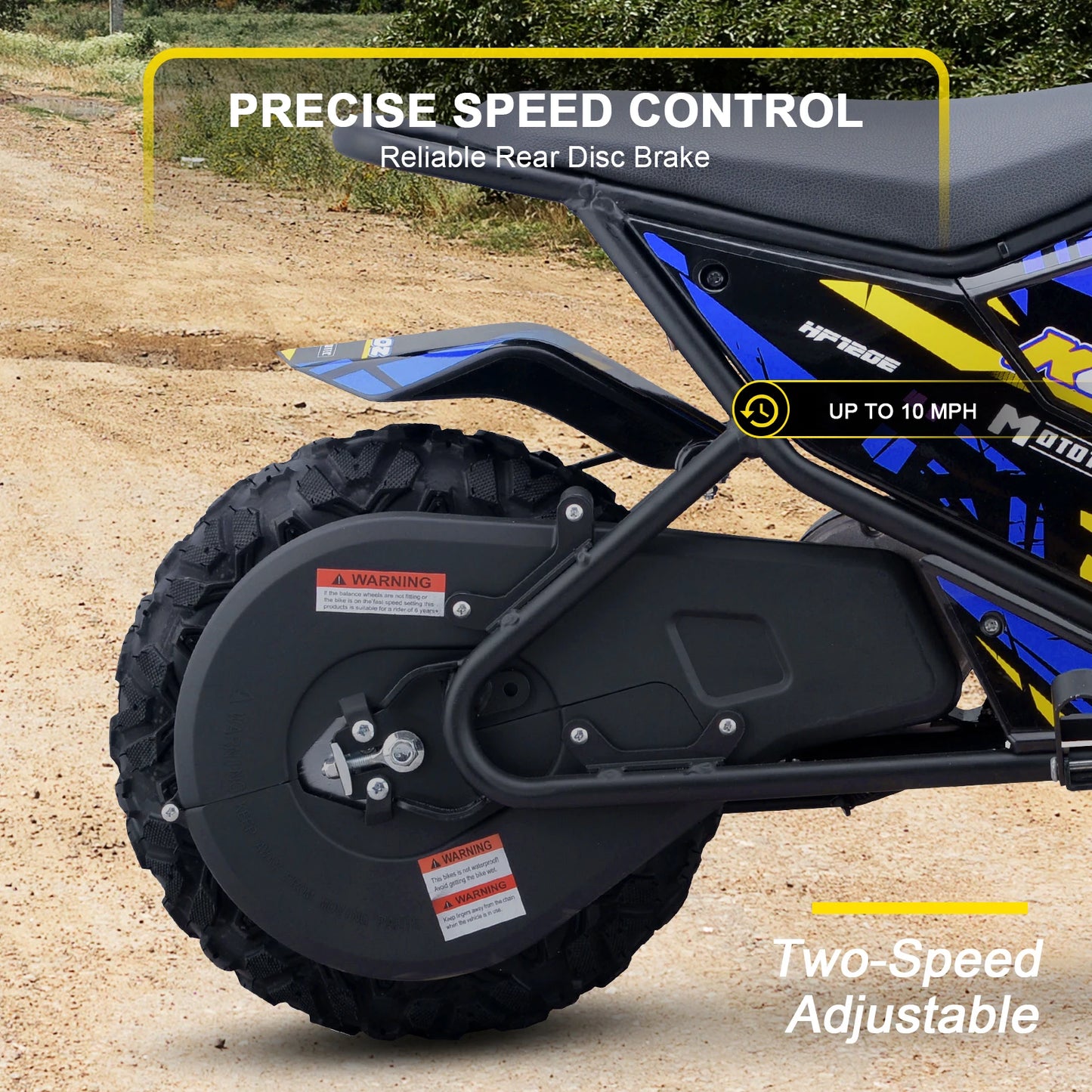 KOOZ HP120E 24V 250W Kids Electric Dirt Bike | Max Speed - 10 MPH & 7.5 Miles Range(Age: 5+)