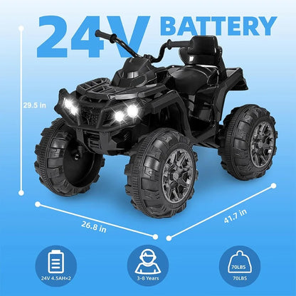24V Kids Ride-On ATV 4-Wheeler w/ Music | Kids Rider(Age: 3- 12Y)