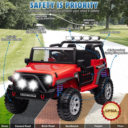 24V 2-Seater Ride-On Truck/Jeep for Kids | 4WD 800W | Kids Rider