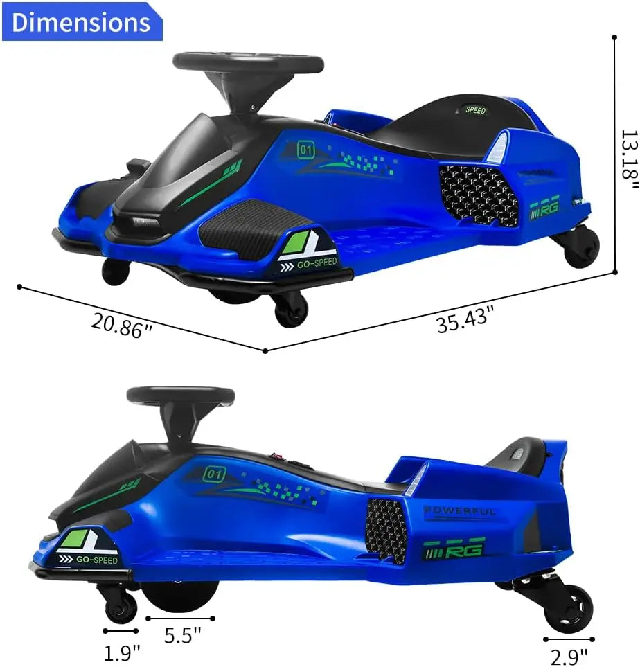 24V Kids Ride on Drift Car | Electric Drifting Go-Kart Up to 7.5 MPH(Age: 4-12Y)