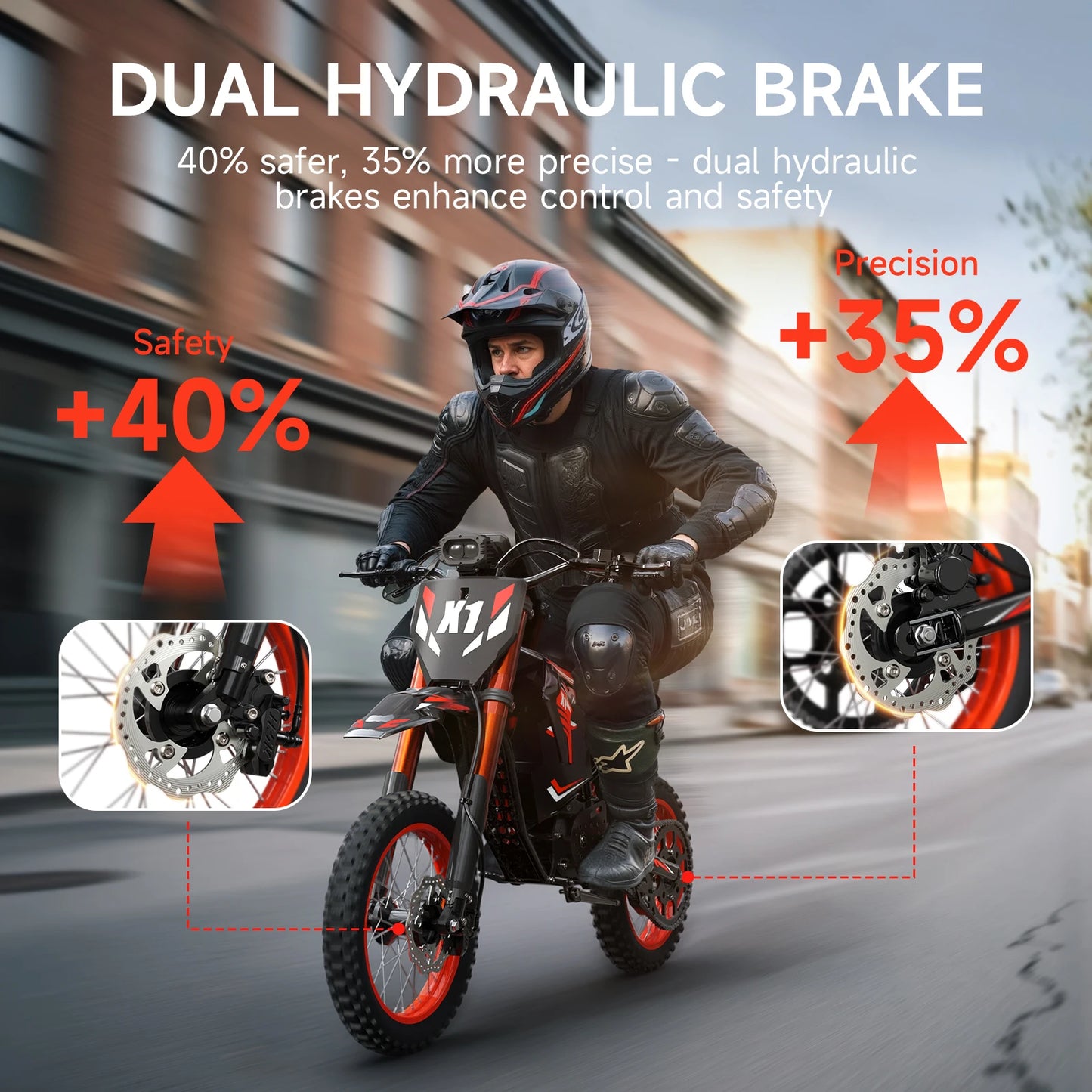 QRONGE X1 Spark 60V - 4500W Electric Dirt Bike for Teens & Adults | 50MPH w/Fat Tire Electric Motorcycle