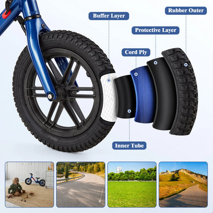 24V 100W Kids Electric Balance Bike w/ 12" inch Inflatable Tire and Adjustable Seat