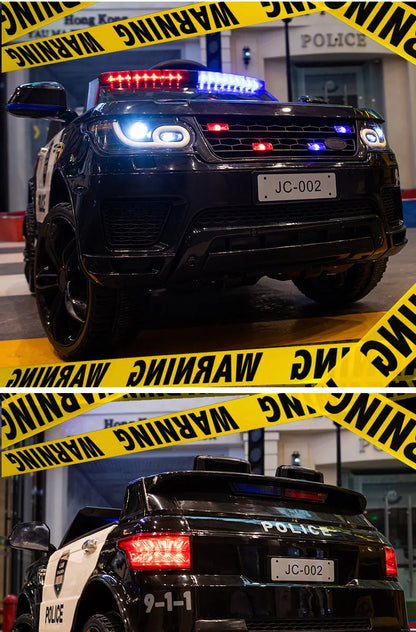 YOGOHALO 12V Big 4WD Kids Police Ride-On Car w/ Remote & Music | 1-Seater