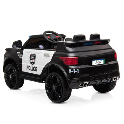 12V Big Kids Police Ride-On Car w/ Remote, Music & LED | 4Wheel Drive | 1-Seater