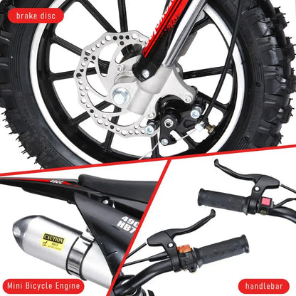 49cc Mini Kids Dirt Bike 2-Stroke Gas Motorcycle W/ Off-Rode Tire Up To 25 MPH