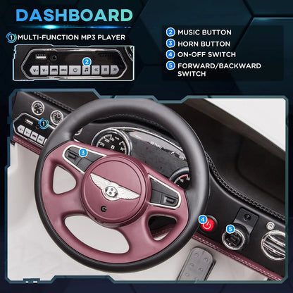 Bentley Mulsanne 12V Kids Ride on Car, Battery Powered Car with Remote Control, Suspension, Startup Sound, LED Lights, MP3, Horn, Mus