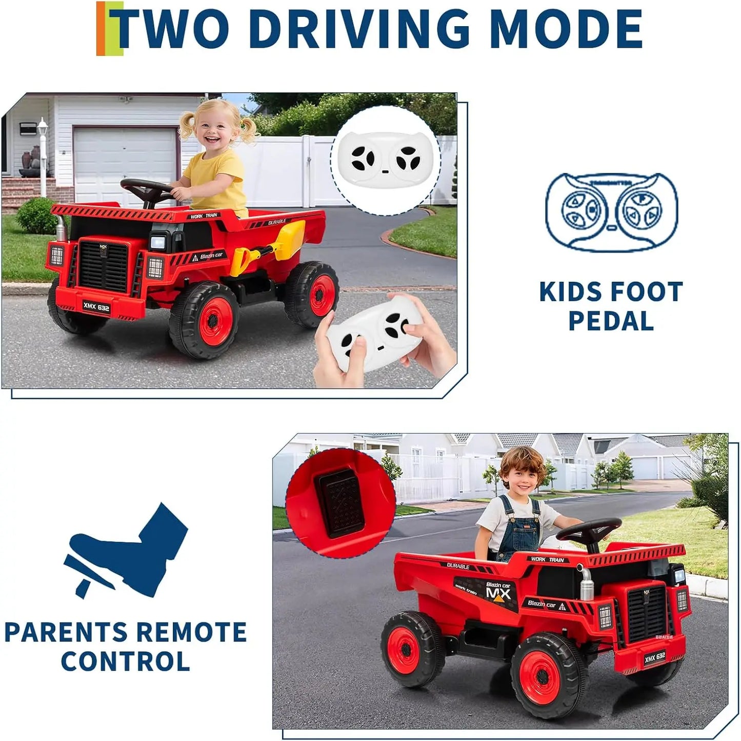 12V Kids Ride-On Dump Truck w/ Remote & Electric Bed | Kids Rider
