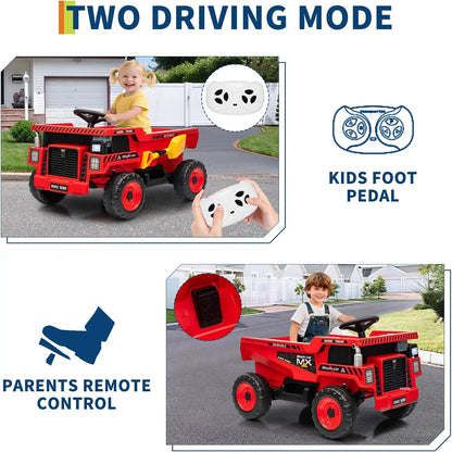 12V Kids Ride-On Dump Truck w/ Remote & Electric Bed | Kids Rider