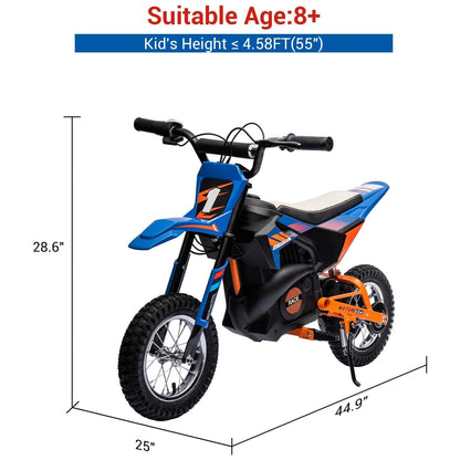 24V 250w Electric Dirt Bike for Kids | Off-Road Electric Motorcycle with Spring Suspension(Age: 6-15Y)