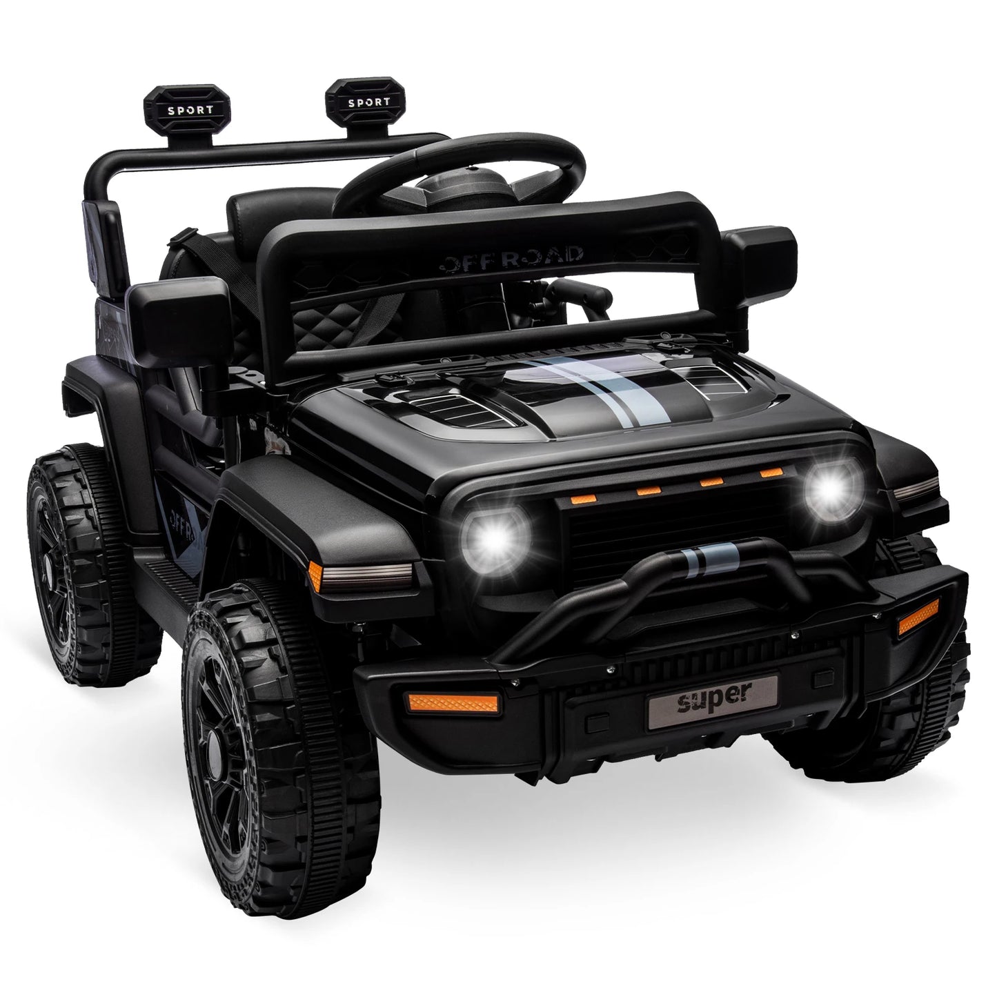 12V Kids Ride-On Truck w/ Remote Control, Suspension & LED Lights (Ages: 3 to 8 Yrs)