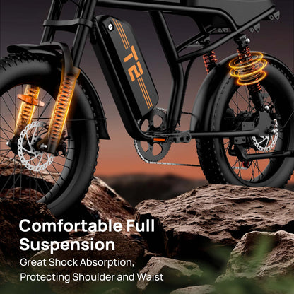 48V 1500W Electric Bike 28MPH 100-Mile Range Fat Tire | Free Shipping
