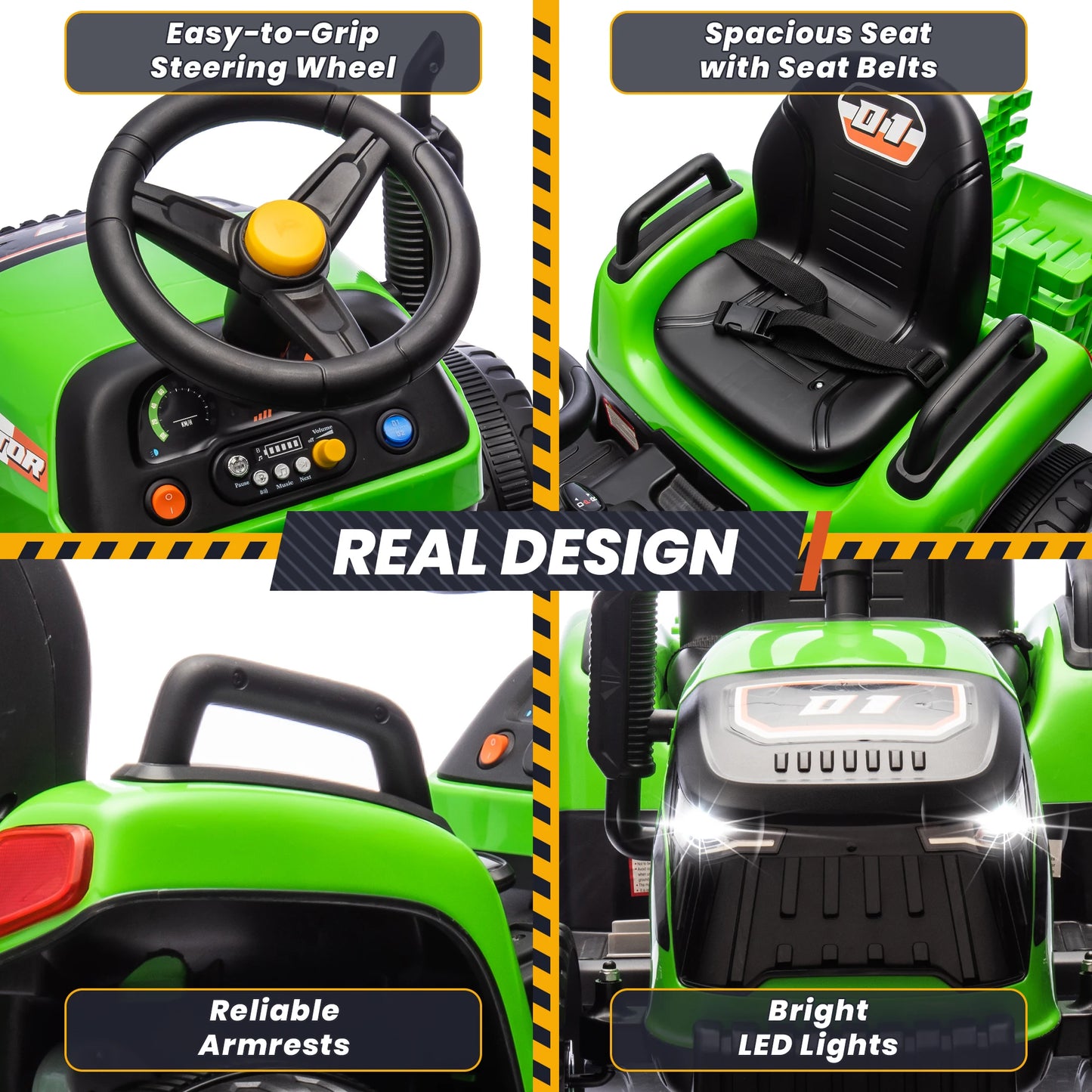 24V Kids Ride-On Tractor | 2-Seater Electric Truck | Kids Rider