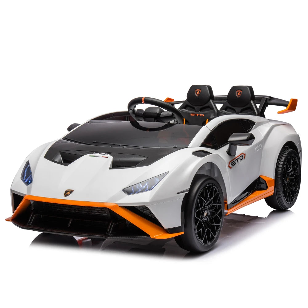 24V Licensed Lamborghini Huracan STO Kids Electric Ride-On Drift Car: 360° Spin