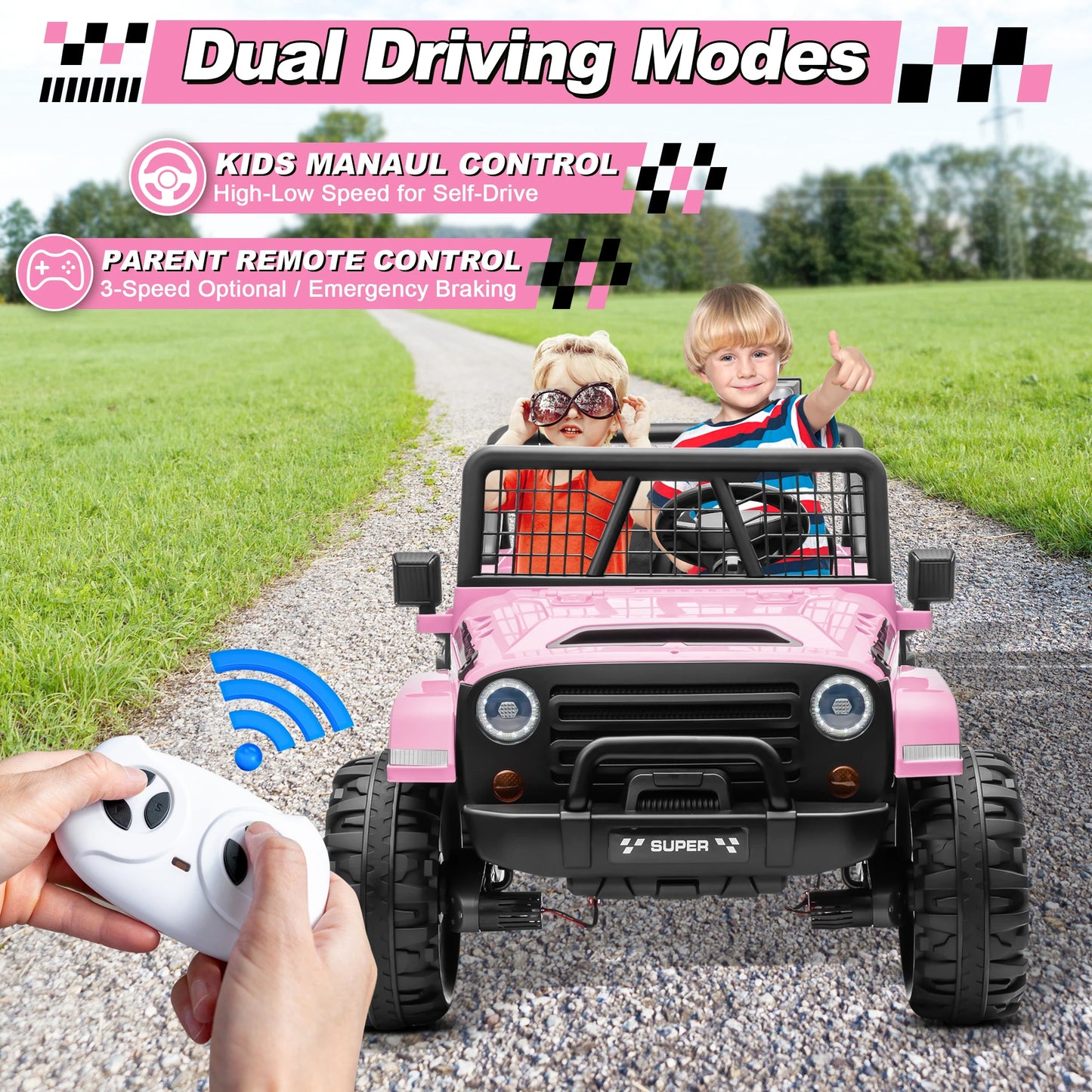 24V 800W 2-Seater Ride-On Truck | 4WD/2WD | Kids Rider