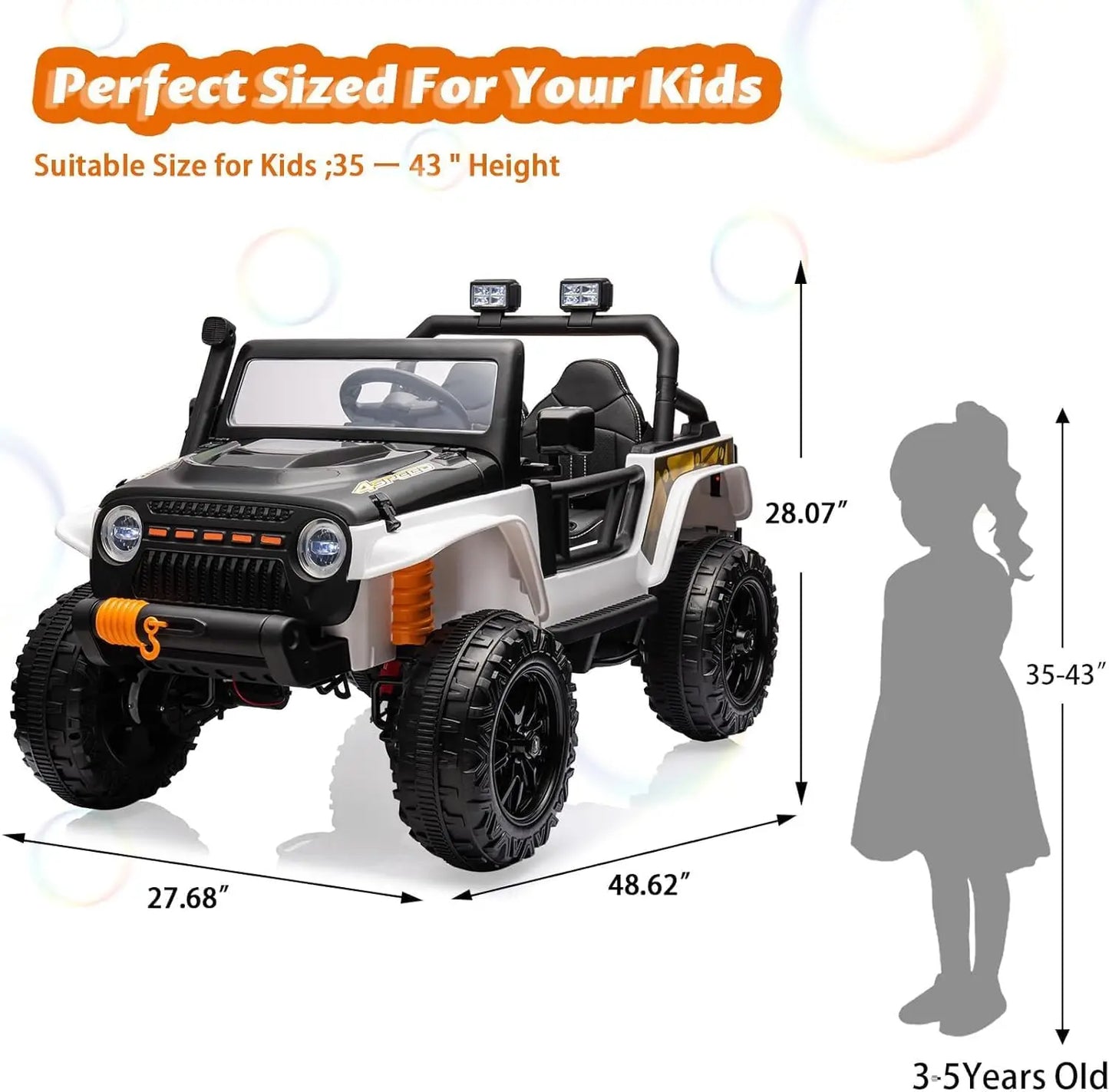 24V - 2 Seater Ride On Truck/Jeep for Kids | 4WD Battery Powered Jeep for Children