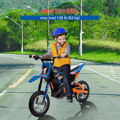 24V 250w Electric Dirt Bike for Kids | Off-Road Electric Motorcycle with Spring Suspension(Age: 6-15Y)