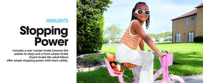 JOYSTAR Little Daisy Kids Bike for Girls & Boys | Doll Seat & Streamers | Ages 2–7 | Kids Rider