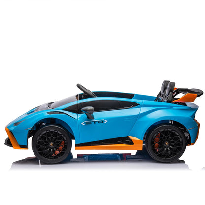 24V Licensed Lamborghini Huracan STO Kids Electric Ride-On Drift Car: 360° Spin