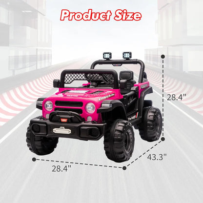 12V Kids Ride-On Jeep | 2 Seater, Parent Remote & LED Lights | Kids Rider