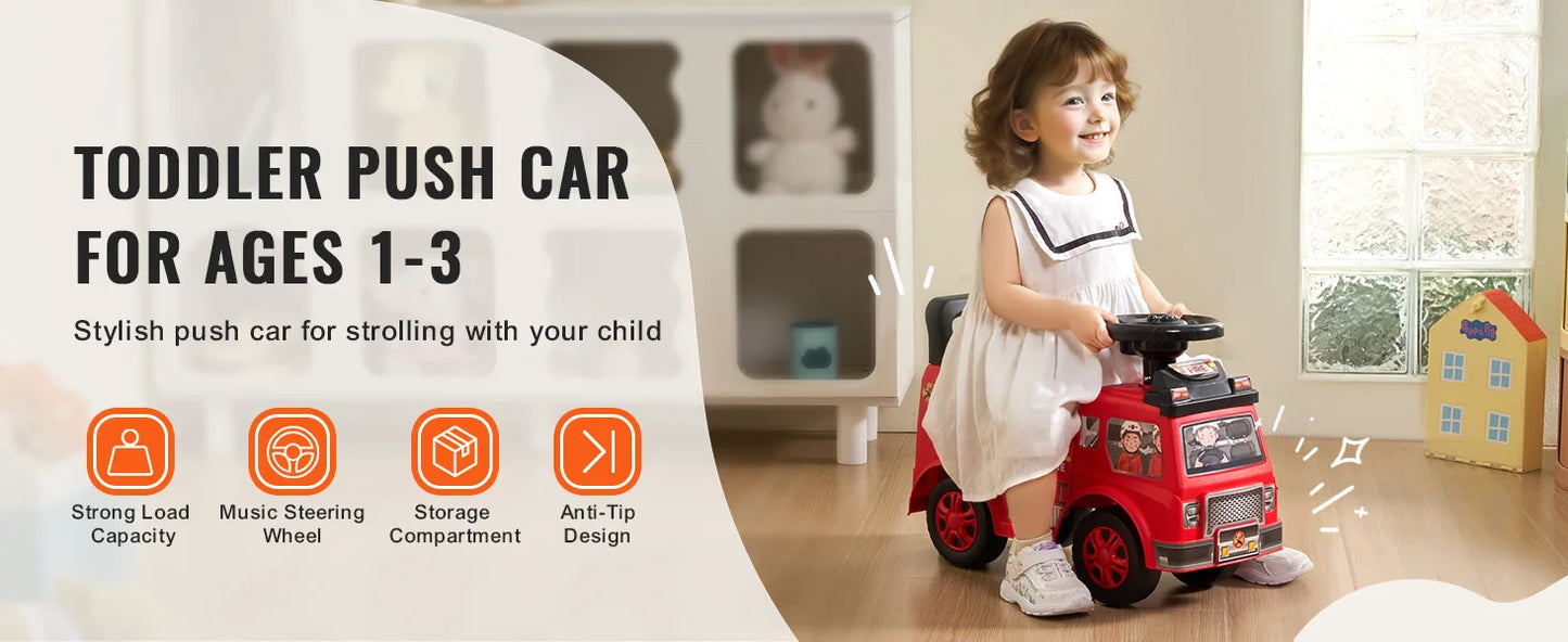 Kids Ride-On Push Car with Music & Storage | Kids Rider for Toddlers Ages 2-5