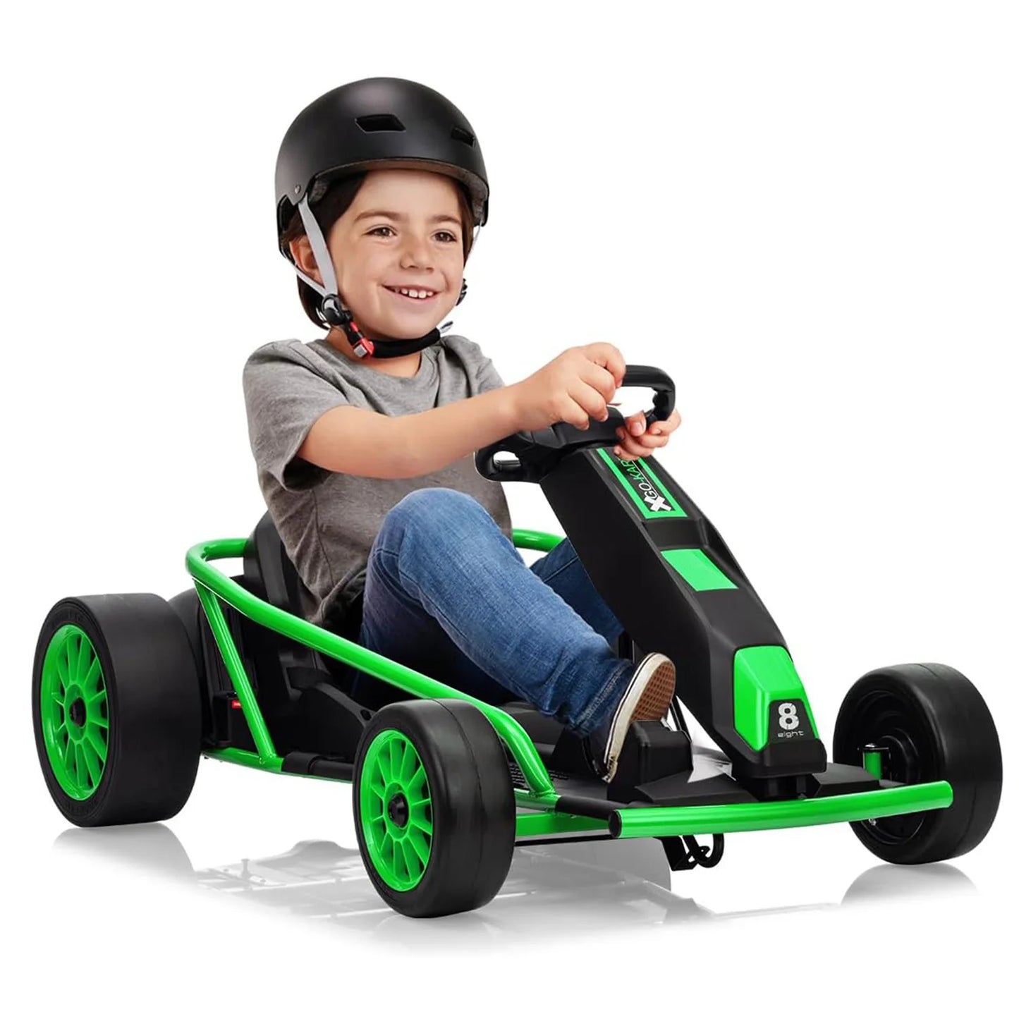 24V Kids Drift Go Kart 2x300W High-Speed 8.5 MPH | High Speed Drifting Car with Full Metal Body(Age: 5-12 Years)