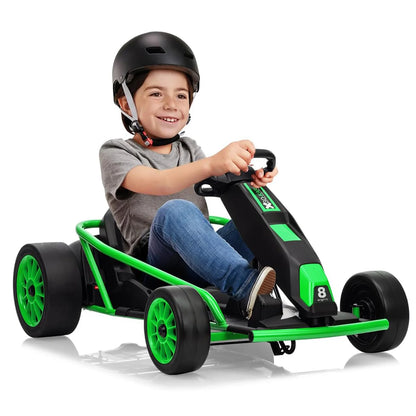 24V Kids Drift Go Kart 2x300W High-Speed 8.5 MPH | High Speed Drifting Car with Full Metal Body(Age: 5-12 Years)