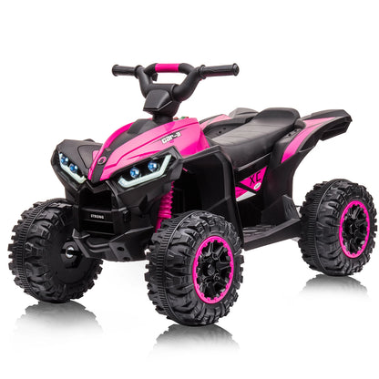 12V Kids Ride-On ATV w/ Remote, Lights & Music | Battery Powered Quad for Kids(Ages: 3-8Y)