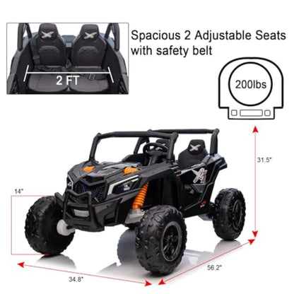 24V XXXL Ride-On Electric UTV Car for big Kids with Dual Seat & Remote Control | 2WD/4WD 200LBS Capacity & 4x100W Powerful Motor