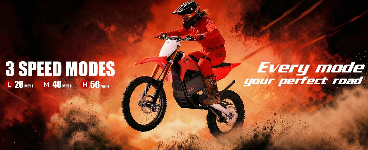 KOOZ HP131E-L 72V 8000W Electric Dirt Bike | 56 MPH | Kids Rider