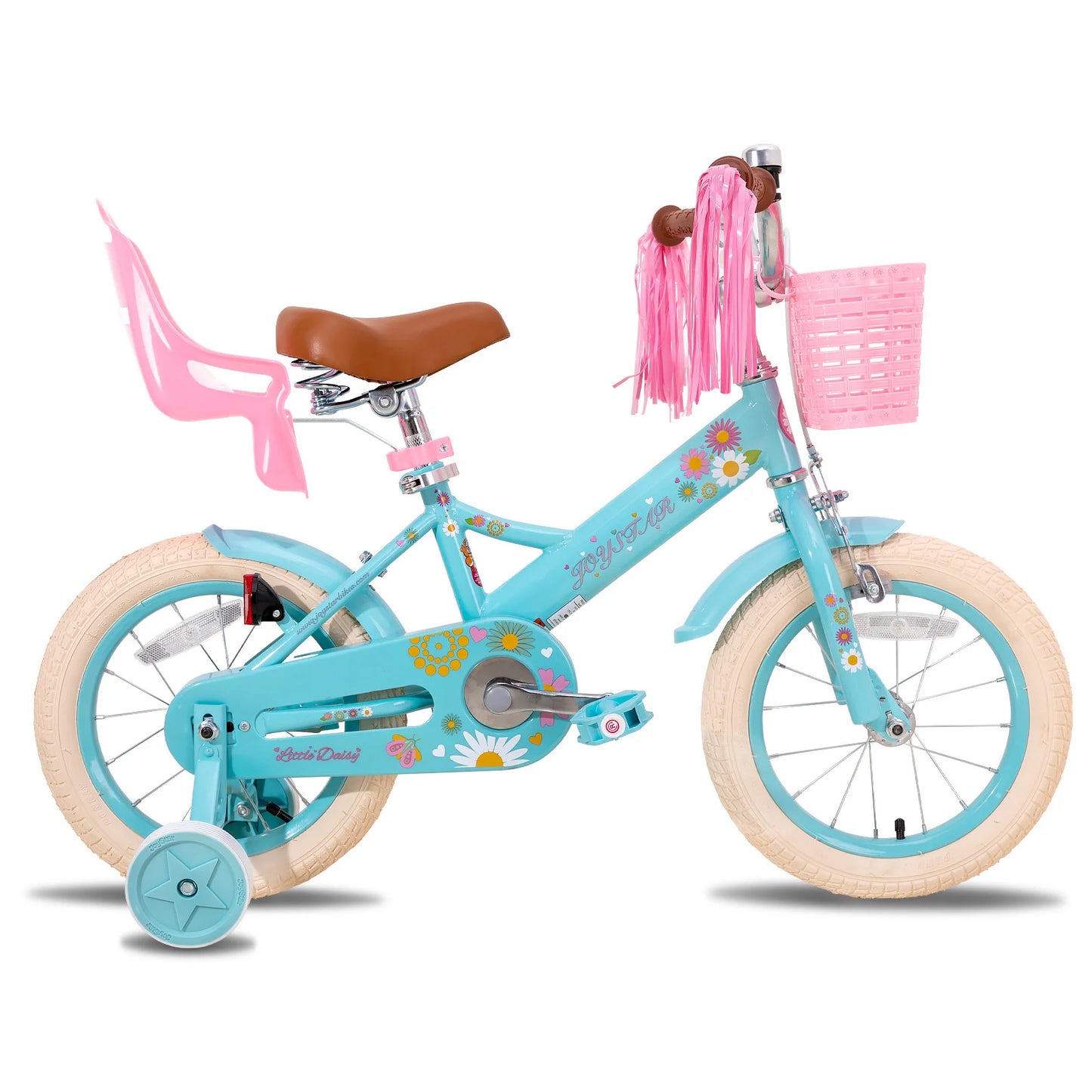JOYSTAR Little Daisy Kids Bike for Girls & Boys | Doll Seat & Streamers | Ages 2–7 | Kids Rider