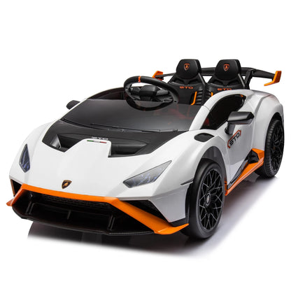 24V Licensed Lamborghini Huracan STO Kids Electric Ride-On Drift Car: 360° Spin