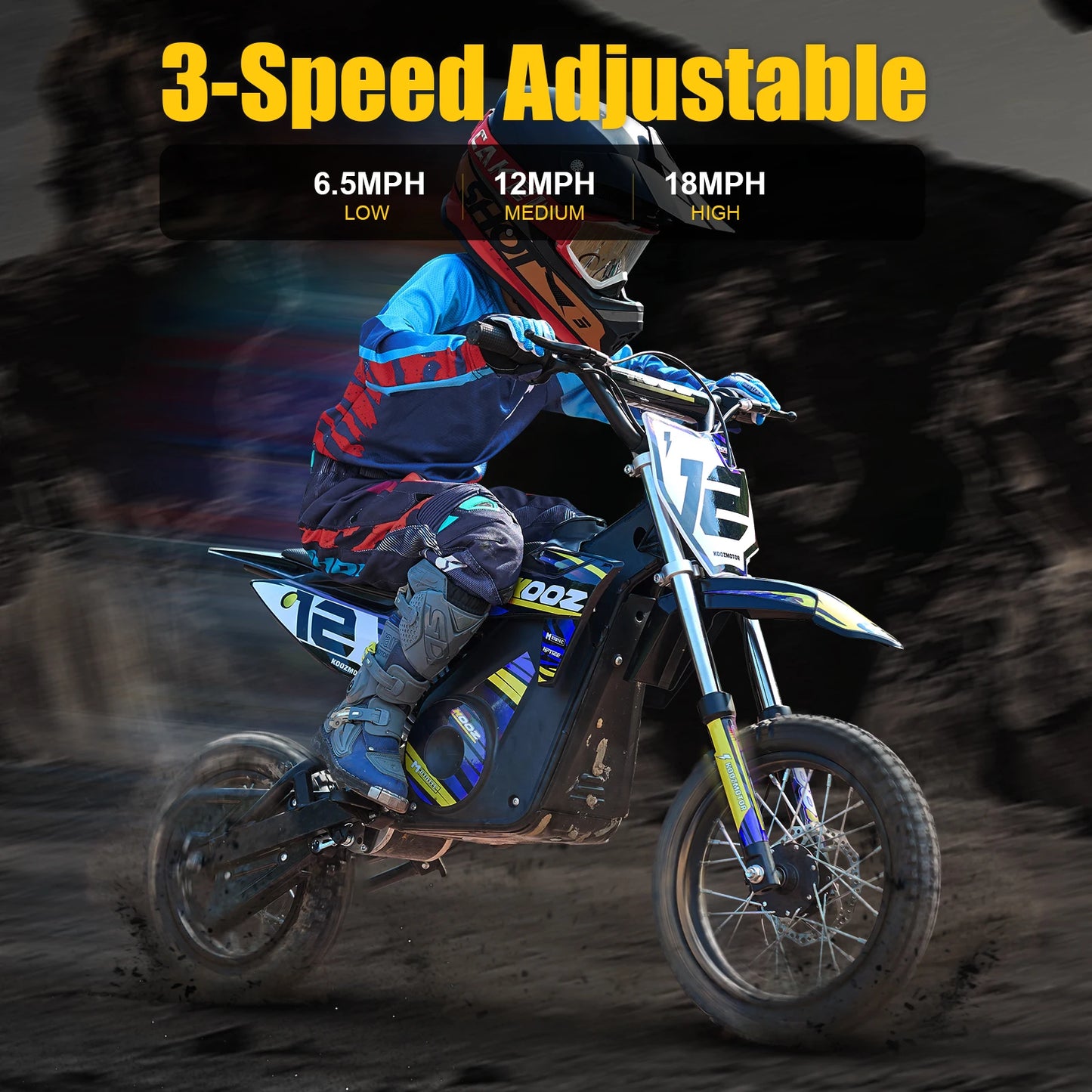 KOOZ 36V 1000W Electric Dirt Bike for Kids| 18 MPH | Kids Rider